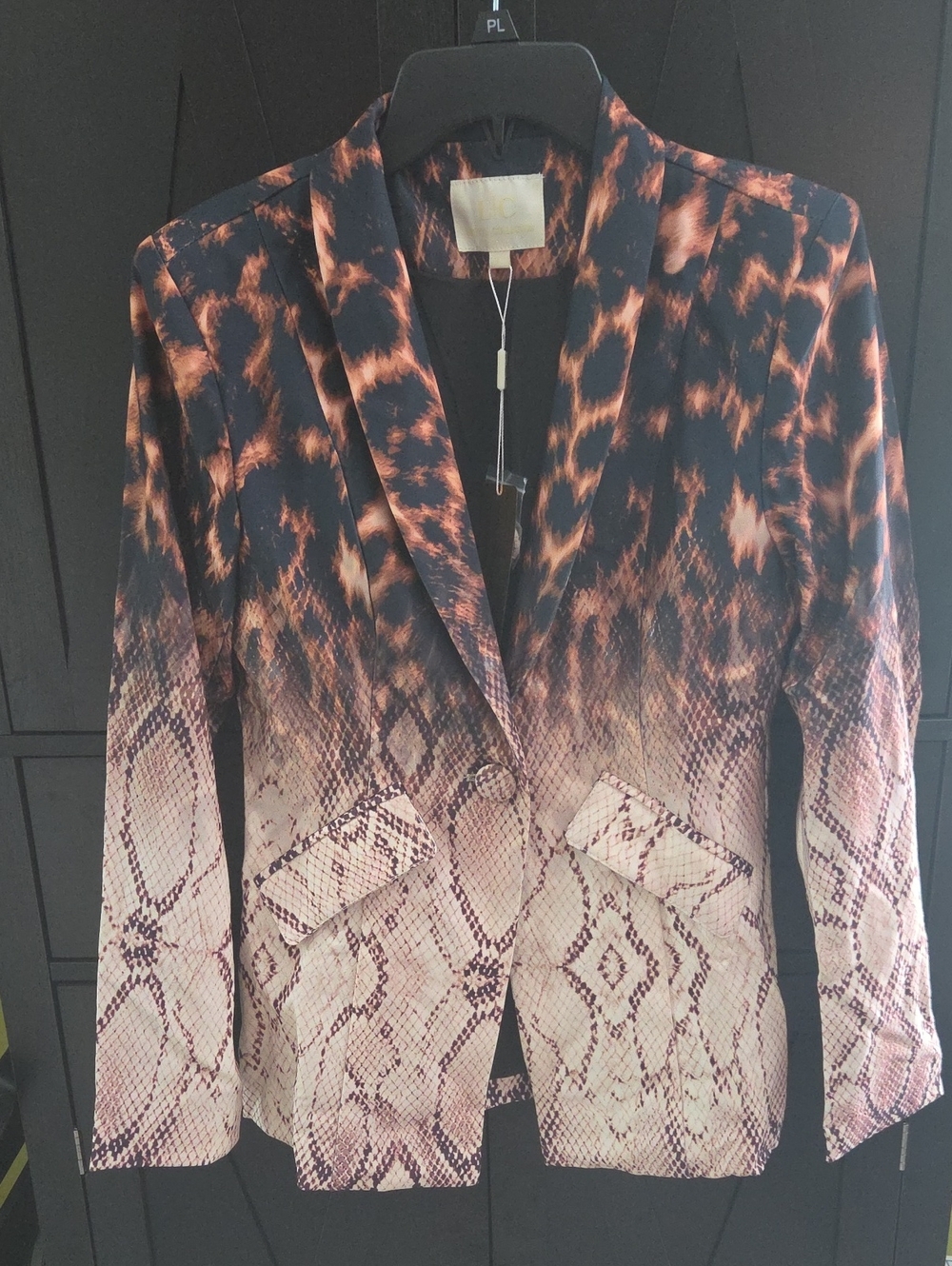 Lizette Collection Women's Ombre Snake-Print Blazer - Black & Brown